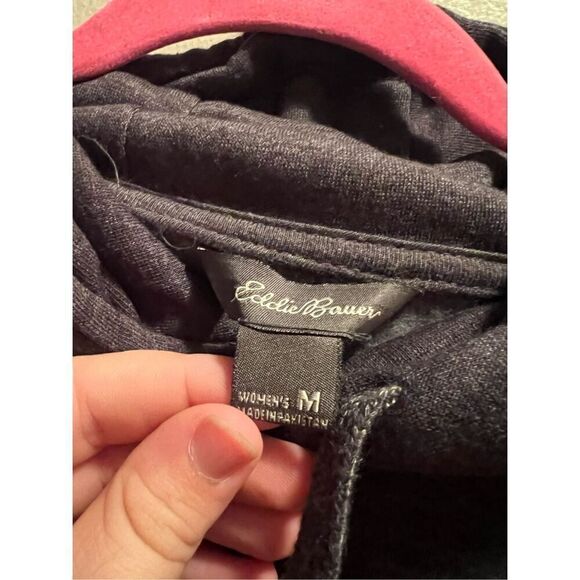 Eddie Bauer Charcoal Heather Grey Pullover Hoodie Woman’s Medium NEW - Picture 9 of 13